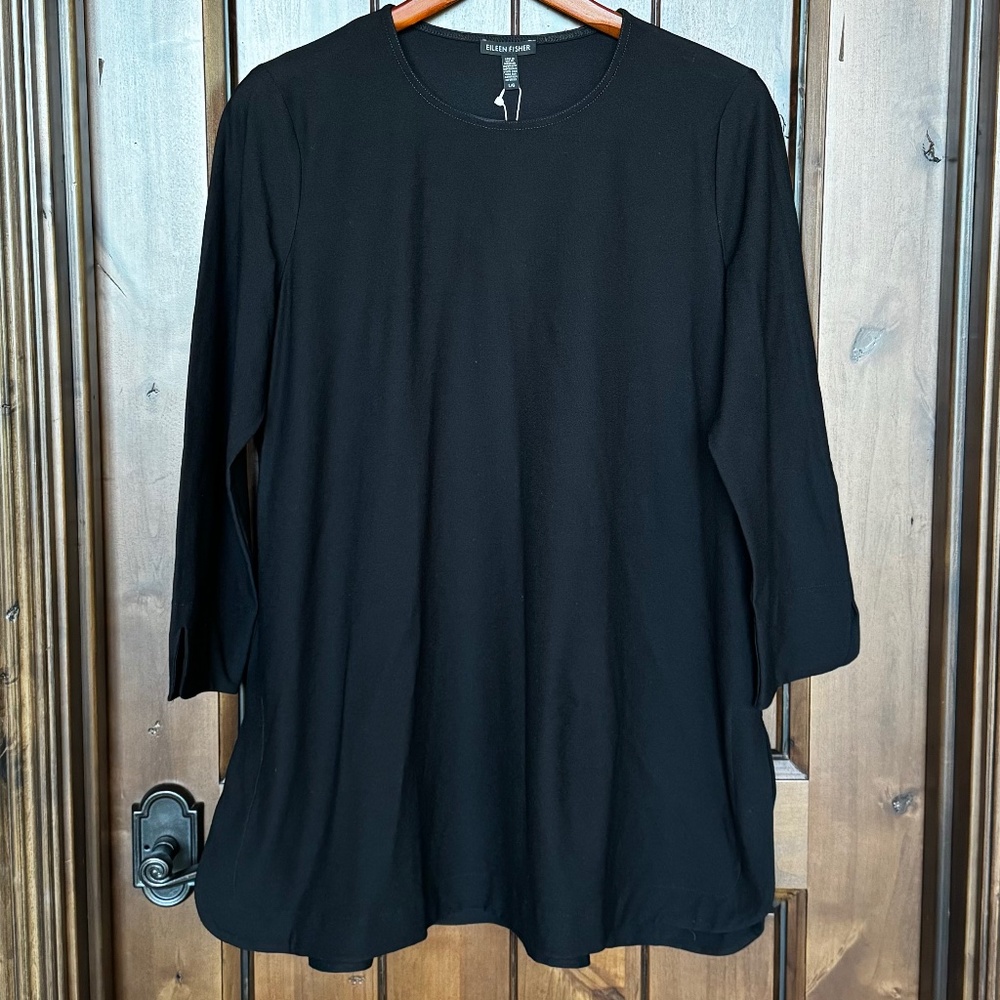 Eileen Fisher Crepe Bracelet Sleeve Tunic